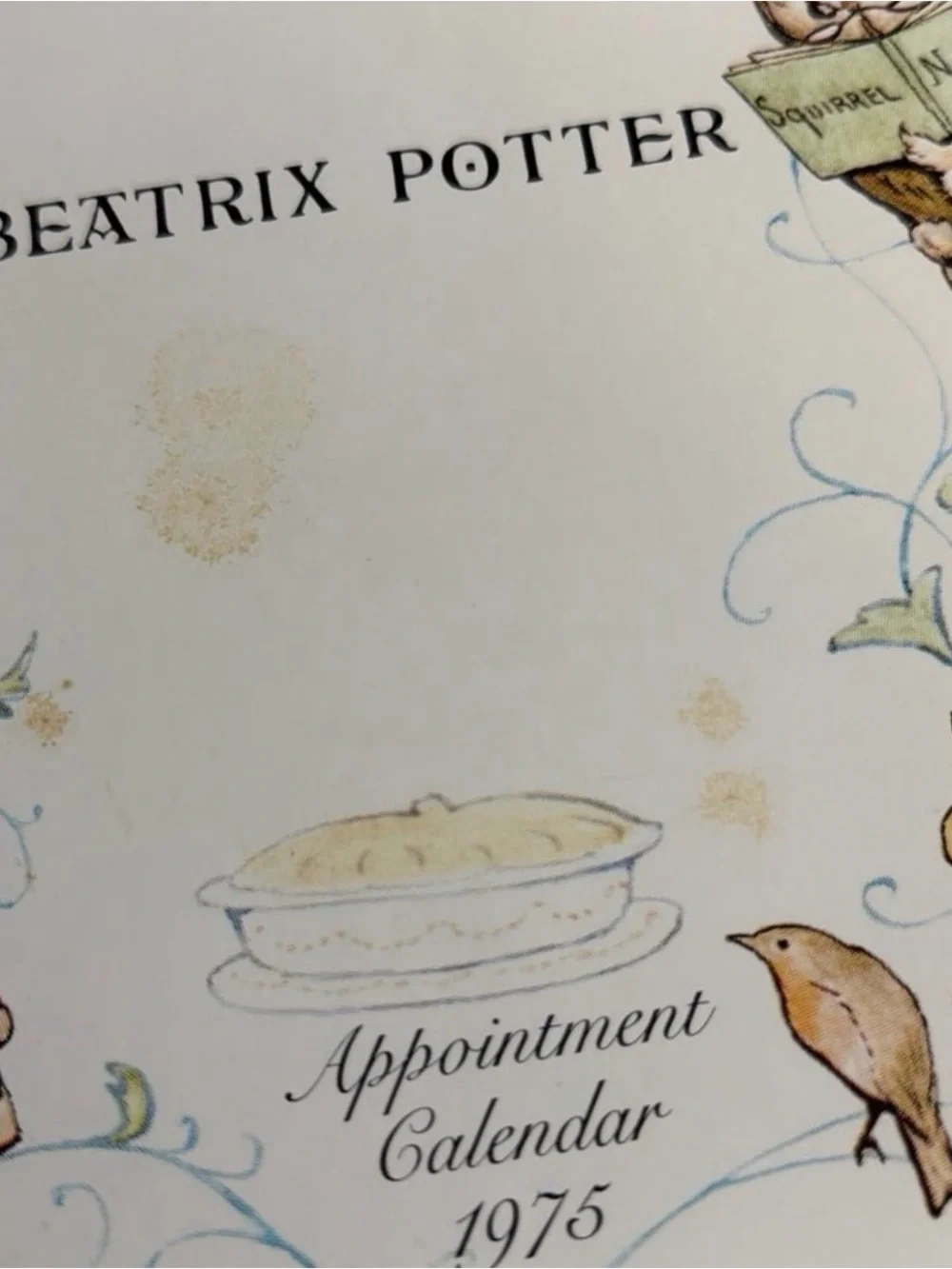 VTG 1975 Beatrix Potter Appointment Unused Calendar Published Frederick Warne